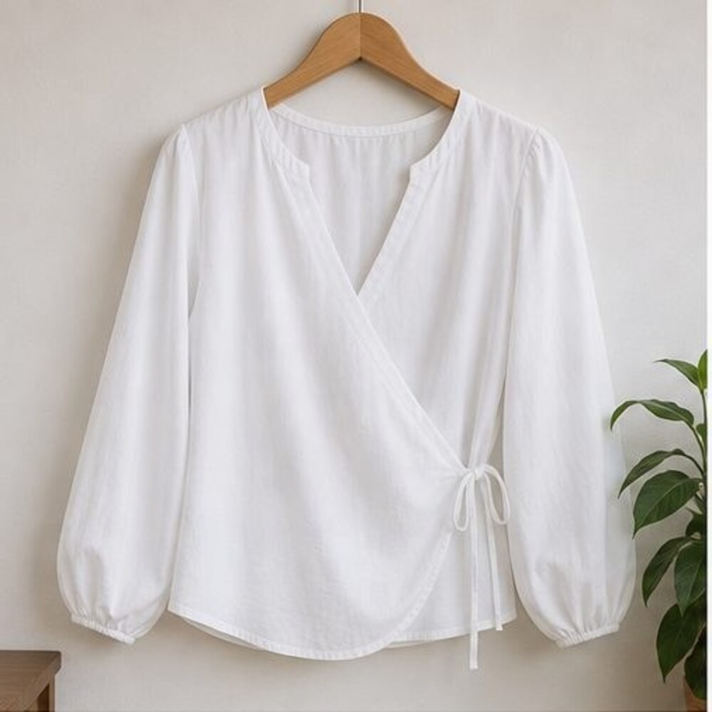 White V Neck Top